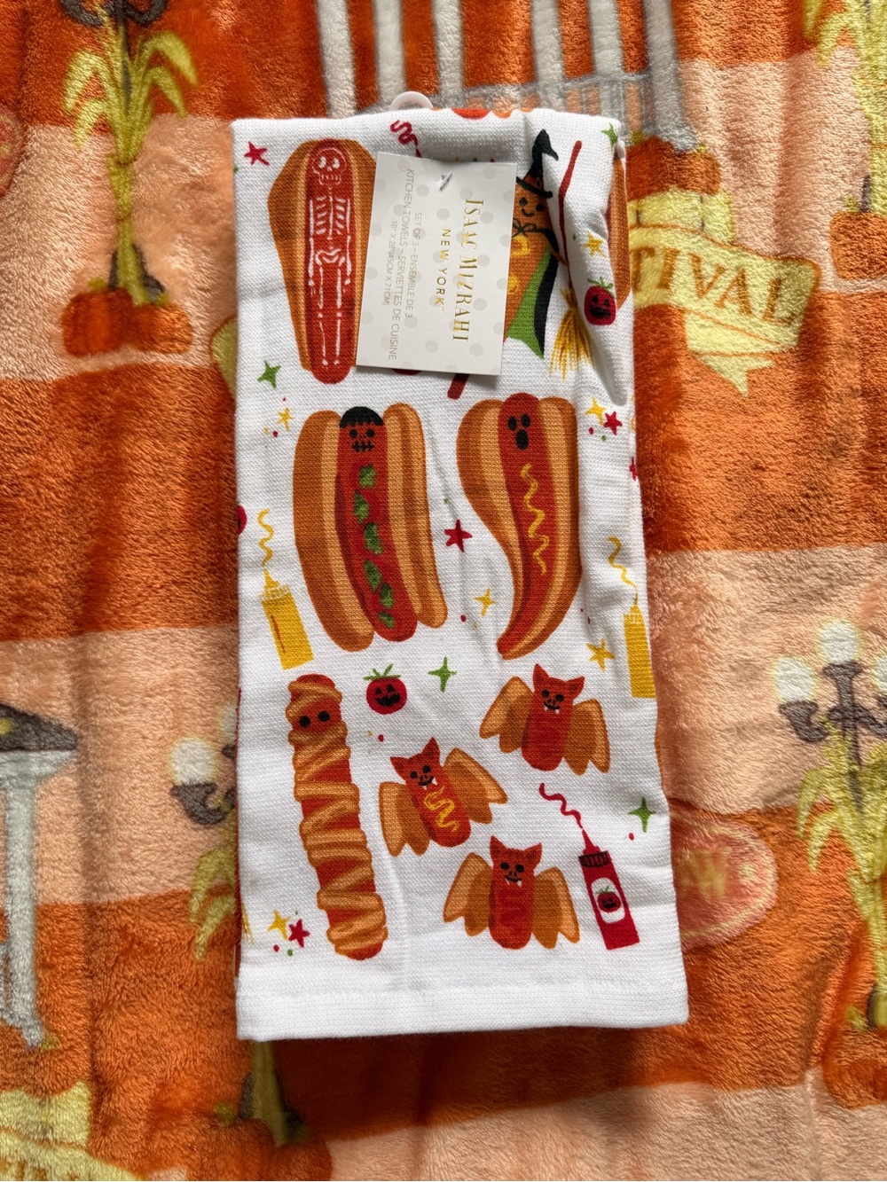 Viral Halloween Hot Dog Print Kitchen Towel Set